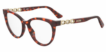 Premium Women Moschino Eyeglasses: MOS599 - Havana - SpecSMART Eye Clinic (Diagonal View)